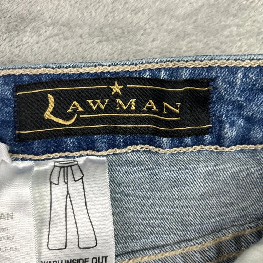 Lawman Denim Jeans Straight Leg Women's 5/6 Embroidered‎ Gems Western Cowgirl